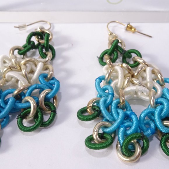 Lee Angel Neiman Marcus mesh Link Chandelier color block French Hook NWT 150 dus - Picture 12 of 15